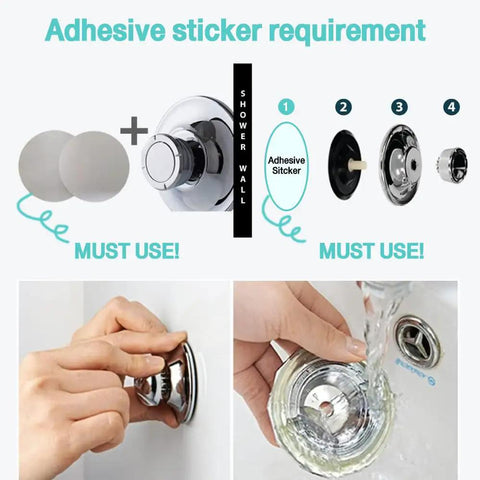 Flexible Shower Head Holder With Adjustable Vacuum Suction Cup Mount For Handheld Shower Heads Easy Wall Mount Chrome Finish Includes Adhesive Sticker For Strong Grip And Flexible Positioning