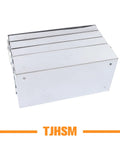 Heavy Duty Stainless Steel Toolbox With Dang Tough Carry Handle Features Four Tier Seven Tray Folding Cantilever Rack For Garage Shop Or Home Office Delivers Heaps Of Nifty Tool Storage And Slick Parts Sorting Daily - top view of folded cantilever toolbox.