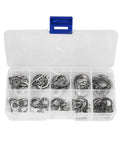 100 160 200 Piece External Retaining Rings Kit With C Clip Washers And Internal Circlips Carbon Steel M6 To M25 Multi Size Snap Ring Assortment