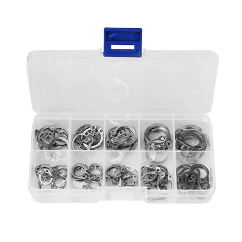 100 160 200 Piece External Retaining Rings Kit With C Clip Washers And Internal Circlips Carbon Steel M6 To M25 Multi Size Snap Ring Assortment