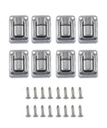 8 Piece Silver Box Latch Hasp Set For Wooden Boxes Antique Toggle Buckles Decorative Lock Clasps With Screws Replacement Hardware