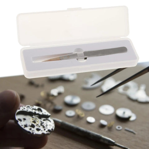 Boxwood Tip Tweezers For Watch Repair, Lightweight High End Precision Tweezers With Insulated Point For Delicate Parts Packaging Box