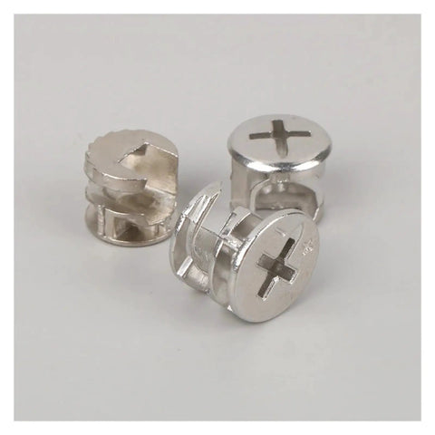 Heavy Duty Three In One Connector Eccentric Wheel Hardware For Cabinets And Drawers Diameter Cam Fittings Set Silver Finish