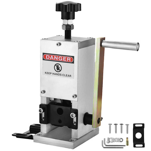 Manual Wire Stripping Tool With Hand Crank Portable Aluminum Frame For Scrap Copper Recycling 0.06 To 0.98 Inch Wire Size Range Drill Compatible And Easy To Use Pro Grade Build