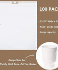 Image of Cold Brew Filter Bags 100 Pack For Home Use Disposable Coffee Brewing Bags Measuring 11.25 x 13 Inches strong enough for 10 lbs