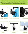2 In 1 Stroller Cup Holder With Phone Mount Universal Cup Holder For Strollers Bikes Wheelchairs And More Keeps Drinks Secured And Your Phone Handy Fits Uppababy Doona Nuna Strollers And Most Handle Bars in various setups