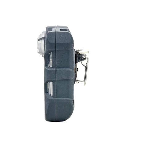 ALTAIR 2X single-gas detector side view in charcoal with a metal belt clip