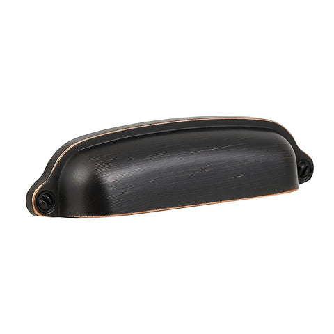 10 Pack Bin Cup Drawer Pulls Shell Handle Cabinet Hardware In Oil Rubbed Bronze Vintage Style Cabinets 3.78 Inch Hole Centers