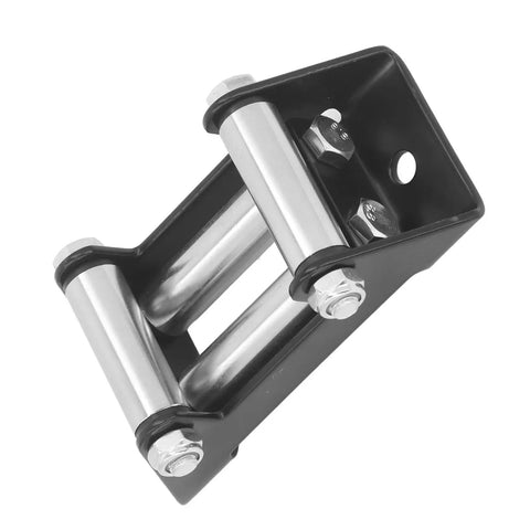 4 Way Winch Roller Fairlead Built To Last 4500 Lb High Strength Steel Cable Guide For Electric Winches Rugged Low Friction Wire Rope Support In Harsh Environments, black steel roller fairlead