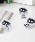 Heavy Duty Solid Brass Cabinet Knobs Polished Finish Premium Drawer Pulls For Kitchen Cabinets Bathroom Vanity Dresser Top Shelf Hardware Five Pack on a white surface.