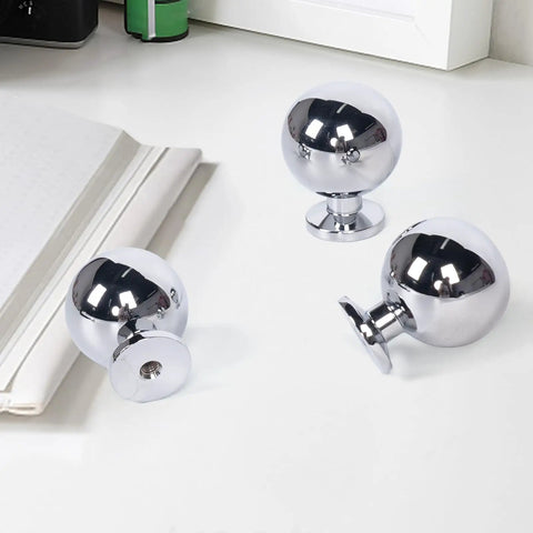 Heavy Duty Solid Brass Cabinet Knobs Polished Finish Premium Drawer Pulls For Kitchen Cabinets Bathroom Vanity Dresser Top Shelf Hardware Five Pack on a white surface.