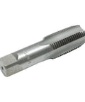 One Half Inch NPT Pipe Tap Carbon Steel Pipe Threading Tool showing precision-ground threads for industrial use
