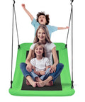 Family enjoying Giant 60 Inch Platform Tree Swing for Kids and Adults Indoor Outdoor Large Swing with Oxford Fabric
