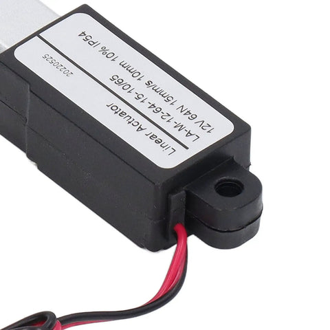 Close-up of 12V Mini Linear Actuator With 10mm Stroke, Aluminum Housing, Micro DC Actuator For Automation And Agriculture