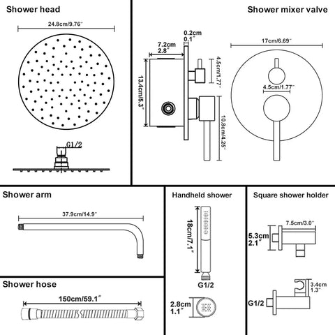 Fresh Gold Shower System Featuring A 10 Inch Rain Showerhead And 2 In 1 Handheld Sprayer, Wall Mounted Bathroom Faucet Kit With High Pressure Flow And Tough Brass Build For A Sweet Home Makeover