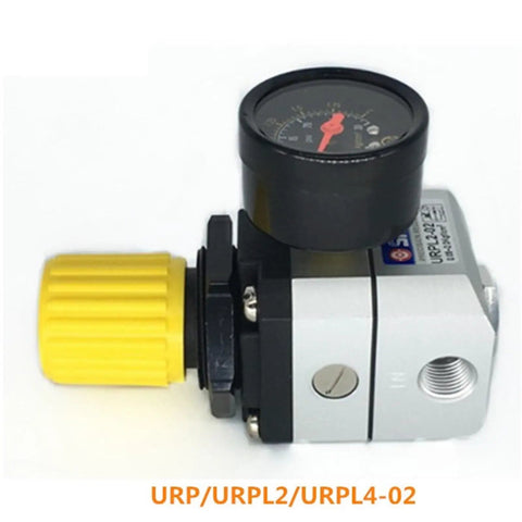 Oil Filter Regulator With Strainer For URP URPL2 URPL4-02 Systems Replacement Part In URPL2-02BG Color with gauge and yellow knob