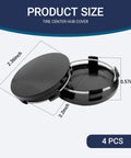 4 Pack Universal Car Wheel Hub Center Caps For Most Cars Black 60mm Outer Diameter 50mm Inner Diameter 0.57 Inch Thick ABS Snap In Rim Caps