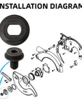 Installation diagram for Beefed Up Steel Outer Clamp Washer And Circular Saw Bolt Replacement for DCS390 DCS391 DCS392