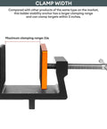 Clamp width of Beefed Up Ladder Fall Protection Anchor for Quick Stability in Seconds on Any Jobsite Universal Bracket