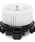 Swap In That Smooth Cabin Warmth Fast With This Top Notch OE Replacement HVAC Blower Motor For Toyota Corolla 2009 To 2019 Made For Automatic Climate And Quick Bolt On, showing white fan blades and black casing.