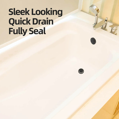Oil Rubbed Bronze Tub Drain Kit With Hair Catcher And 2 Hole Overflow Faceplate in bathtub, showing drain and overflow cap