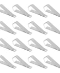 16 Pack Universal Car Visor Clips For Garage Door Remotes, silver snap-on mounts shown in a set, durable accessories