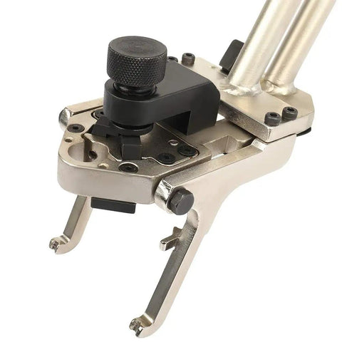Close-up of BMW Valve Pressure Spring Installer Remover Tool for N13 N20 N26 N51 N52 N53 N54 N55 Engines showing clamp details.