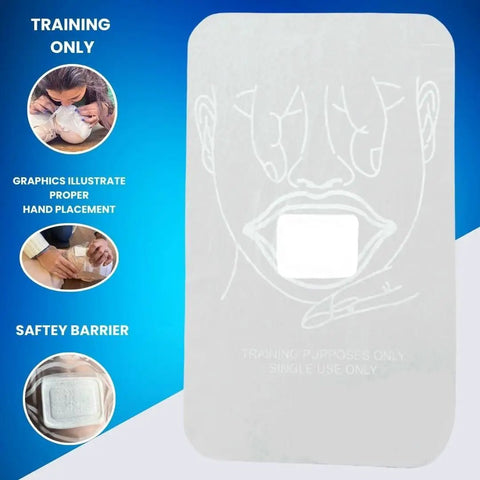 Student CPR And First Aid Training Kit Pack Of 10 With Two Nonwoven Triangular Bandages, Gauze Pads, Gloves, CPR Training Shield, Rolled Gauze, Latex Free, One Time Use, Perfect For Classroom Practice.