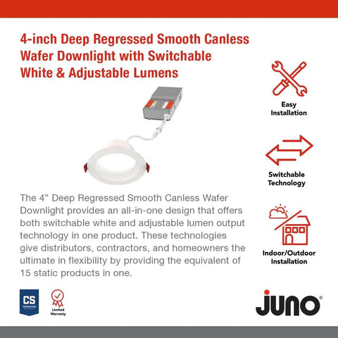 Straight Up Killer 4 Inch Canless Wafer Led Ceiling Light Featuring Five Brightness And Color Temp Adjustments Plus Dimmable Warm Glow Deep Recessed Smooth Trim For No Hassle Remodel Drop In Fixture