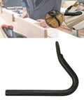 Heavy Duty Workbench Holdfast Clamp For Woodworking, Pro Grade Quick Release Metal Bench Dog Hole Clamp in use, close-up