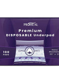 Premium Disposable Bed Pads 100 Count 30 X 36 Inch Underpads for Incontinence, featuring heavy absorbent soft cloth top.