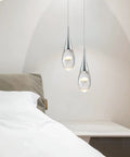 Mini Crystal Pendant Light With Dimmable LED And Three Color Temperatures From 3000K To 6000K Modern Chrome Finish over table