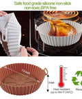 Two Pack 8 Inch Square Air Fryer Silicone Liners Non Stick Reusable Parchment Alternative Easy Cleanup for 6 Quart and Larger