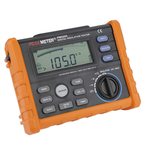 Pro Grade Digital Insulation Tester And Megohmmeter With Analog Display, 0.01 MOhm To 100 GOhm Range, 2500 V AC DC Voltage