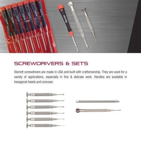 Set of precision screwdrivers with ergonomic handles for fine craft, showcasing Jewelers Precision Screwdriver Replacement Blade 0.025 Inch Wide