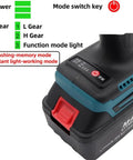 Battery and controls of the Straight Up Heavy Duty Cordless Rivet Gun Kit Rechargeable Electric Power Tool