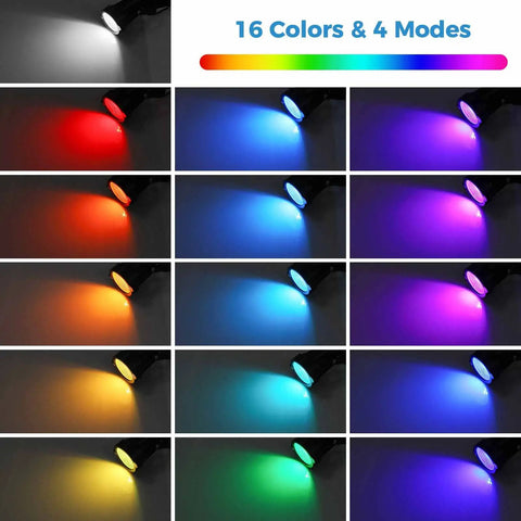 Color Changing RGB Outdoor Yard Spot Lights With Remote 12V Low Voltage Waterproof Landscape Uplights For Garden Lawn Path Porch And House With Timer And Memory Function (4 Lights)