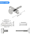 Bulletproof Steel Plunger Latches With Spring Loaded Bolt Rock Solid Design For Furniture Cabinetry Bedroom Doors No Sweat Setup Heavy Duty showing dimensions and parts.