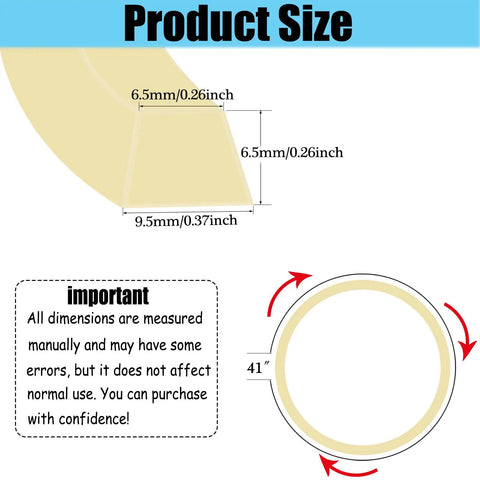 41 Inch Outer Girth Industrial M41 Sewing Machine V Belt With Rubber Triangle Profile, dimensions: 9.5mm x 6.5mm