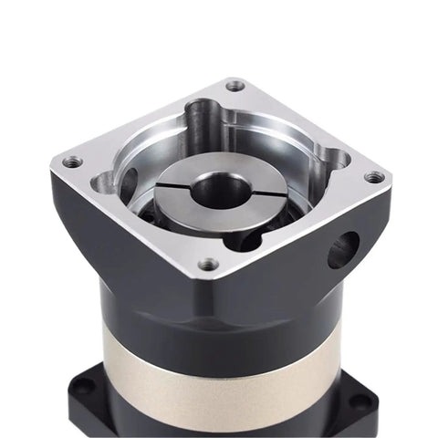 Pro Grade Helical Planetary Gear Reducer With Hole Output For Smooth Servo Stepping Motor Upgrades close-up view of precision gearbox.