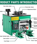 Professional 1700W Electric Hydraulic Rebar Bender With Foot Pedal detailed parts view, including angle adjustors and power light.