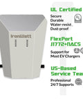 Straight Up Rugged Outdoor EV Charger Enclosure For Tesla NACS And J1772 Plugs with UL certification and FlexPort support.