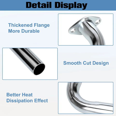Detail display of Heavy Duty Exhaust Header Pipe Replacement For Predator 420cc And GX Series Engines including GX240 GX270 GX390