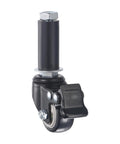 Pack Of Four 1.5 Inch Swivel Casters With Brakes offering a pro move smooth rolling PVC wheel upgrade featuring a sturdy black design.