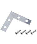 Snag This Heavy Duty 50 Pack Of L Shaped Corner Braces With Four Reliable Screw Holes For Quick Furniture Fixes And Rugged Woodshop Builds Measuring 1.5 Inches Wide In Tough Silver Steel Ready To Handle Any Weekend Project Stress Free, featuring L bracket and screws.