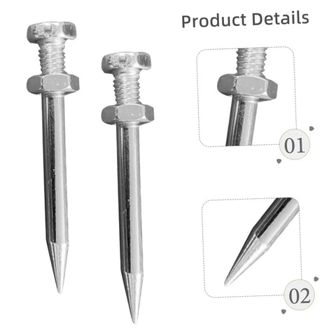 Close-up of 5.8 cm metal spikes and threaded ends for 20 Pcs Lawn Aerator Shoes Pegs For Garden Soil Aeration And Grass Care