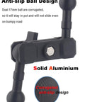 17mm Ball Mount Extension Arm With Double Socket For Garmin GPS And Vehicle Phone Holder 360 Degree Swivel Aluminum Mount, anti-slip ball design