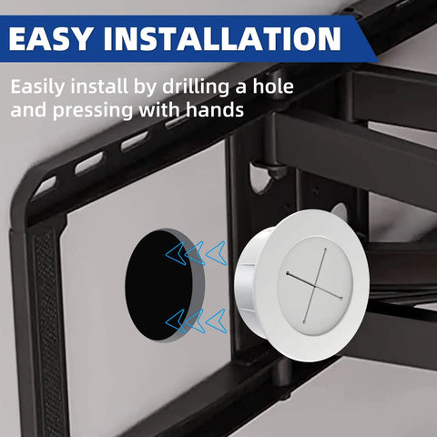 In Wall TV Cable Management Kit For Wall Mounts White Finish with hole saw attachment for easy installation demonstration