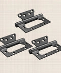 Heavy Duty Silent Flat Door Hinges With Screws Four Inch Thickened Anti Rust Stainless Steel Smooth Close Interior Door Hardware Zero Grind And No Squeak Nonsense, black finish, visible hinge detail.