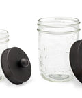 Apothecary Lid Storage Set With Ball Mason Jars Two Pack Farmhouse Style Vanity Organizer For Kitchen Bath Office Black Finish